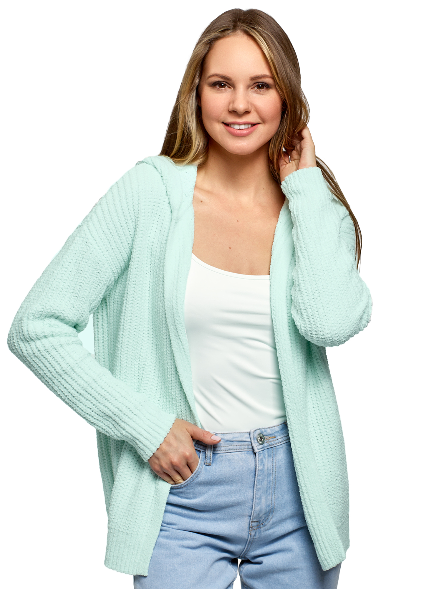 

Кардиган женский oodji 63205256 зеленый 2XL, 63205256