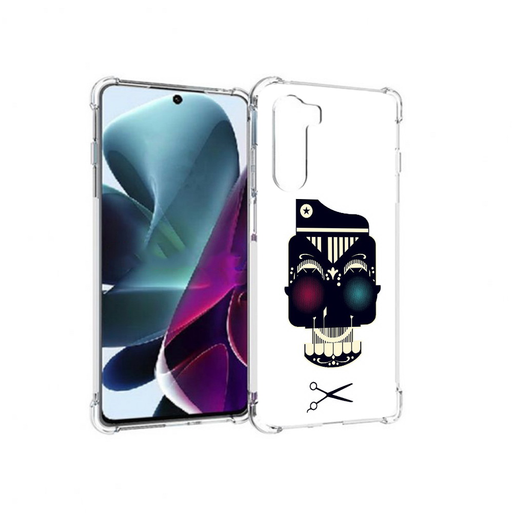 

Чехол MyPads Tocco для Motorola Moto G200 черно белый скелет с яркими глазами, Прозрачный, Tocco