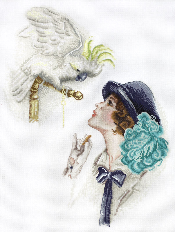 фото Набор для вышивания марья искусница "дама с попугаем" по картине фишера, арт.06.004.02