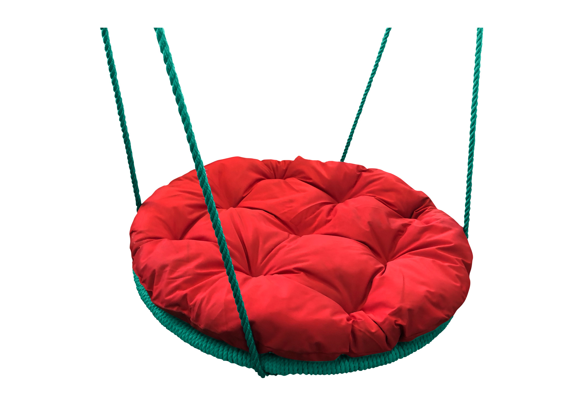 фото Качели m-group "гнездо" с подушкой 1,2 м, с оплёткой, красная подушка