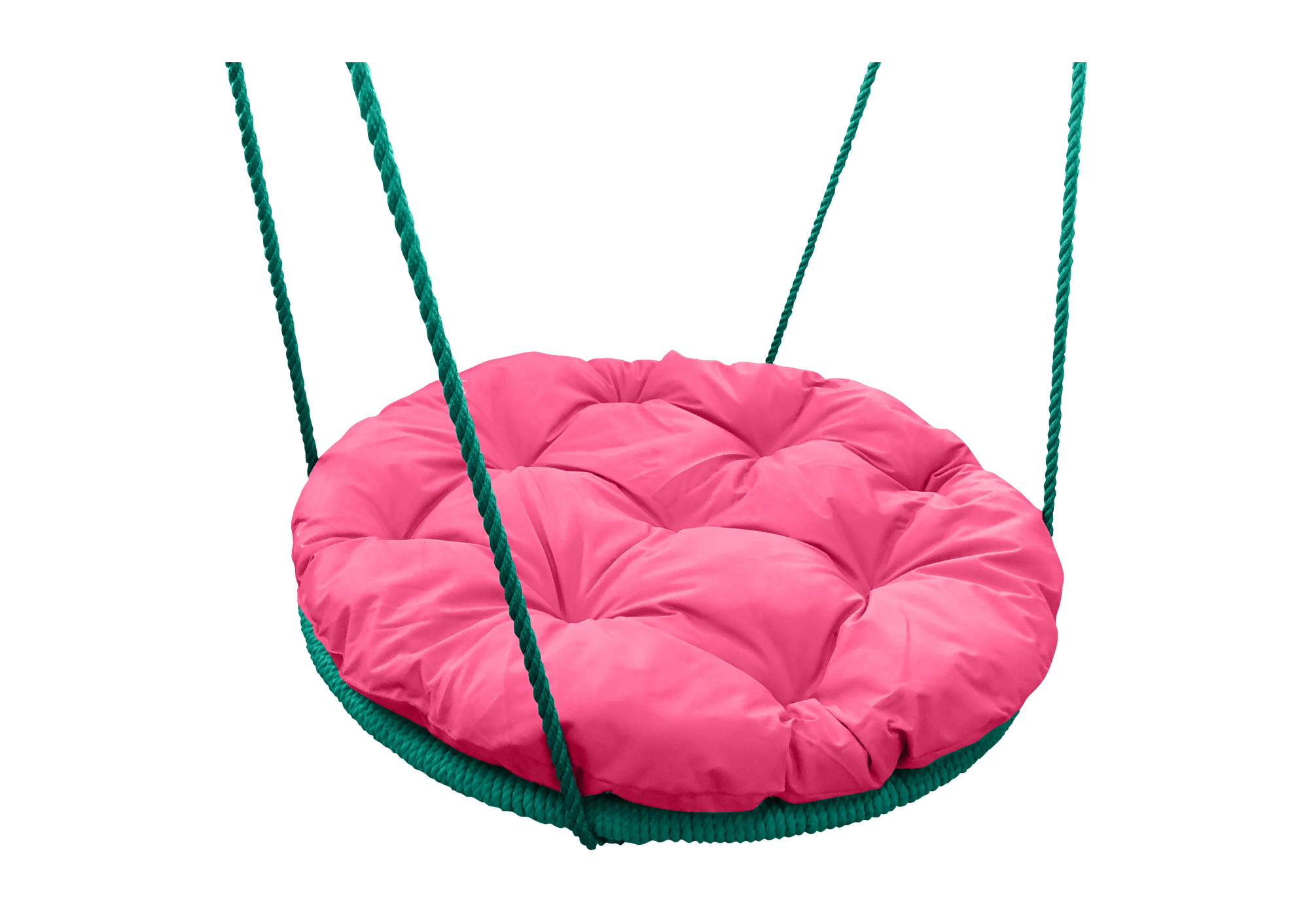 фото Качели m-group "гнездо" с подушкой 0,8 м, с оплёткой, розовая подушка