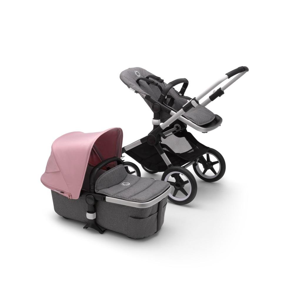 

Bugaboo fox2 коляска 2 в 1 alu/ grey melange/ soft pink, Fox2 2 В 1