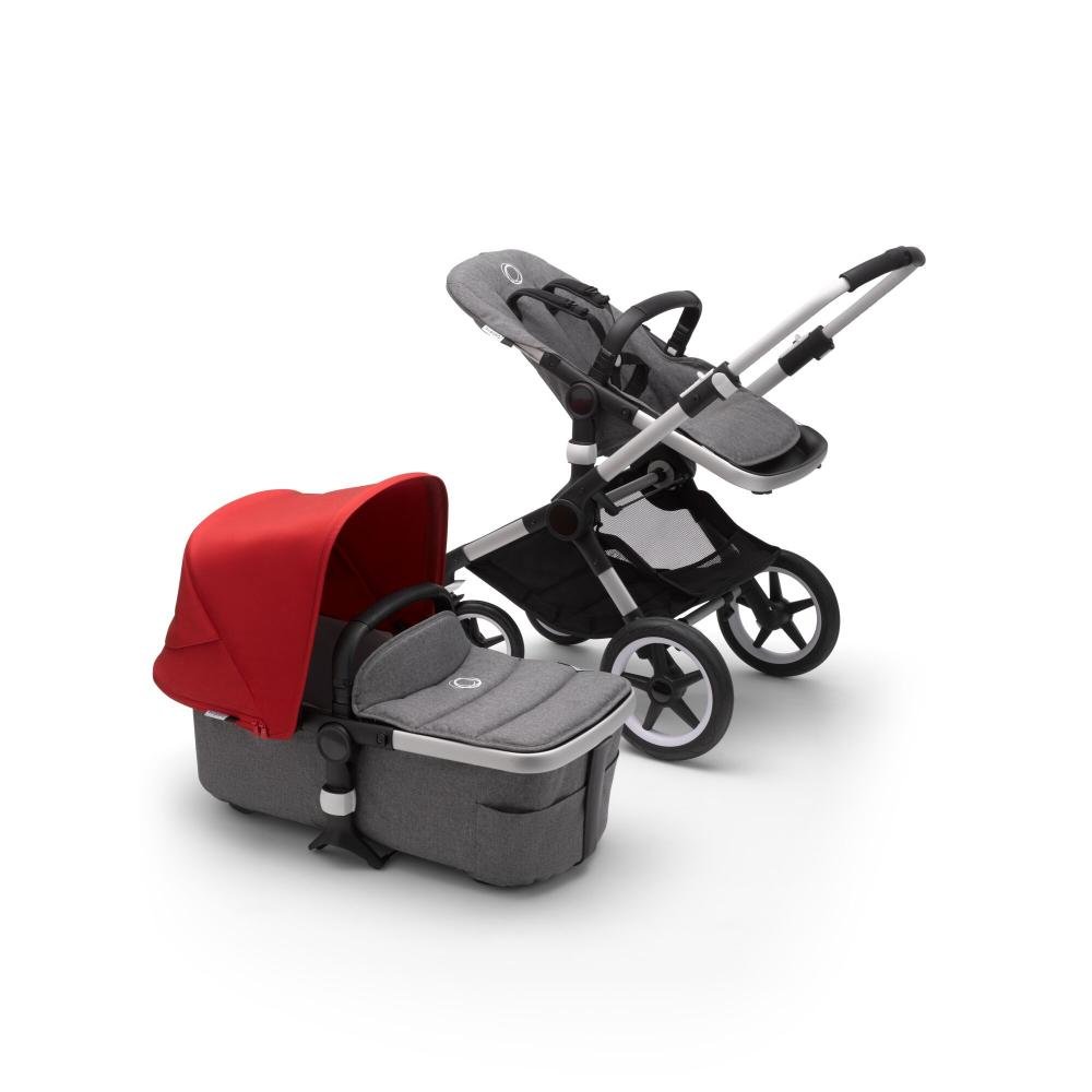 

Bugaboo fox2 коляска 2 в 1 alu/ grey melange/ red, Fox2 2 В 1