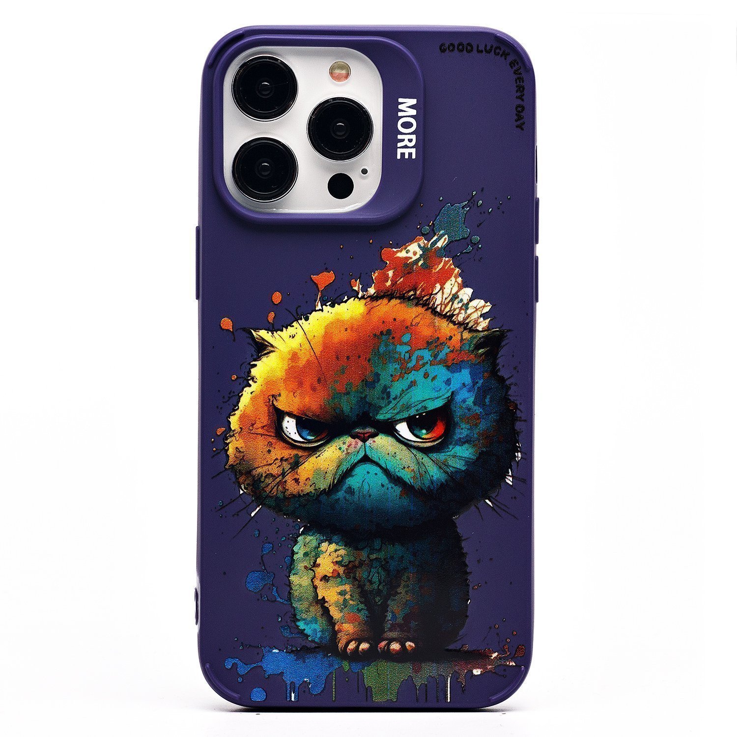 

Чехол для iPhone 14 Pro Max силиконовый (рис. 335/кот) <фиолетовый>