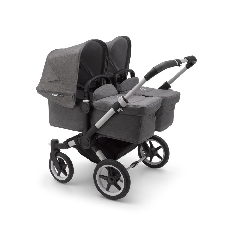 фото Bugaboo donkey3 коляска 2 в 1 для двойни twin alu/grey melange/grey melange