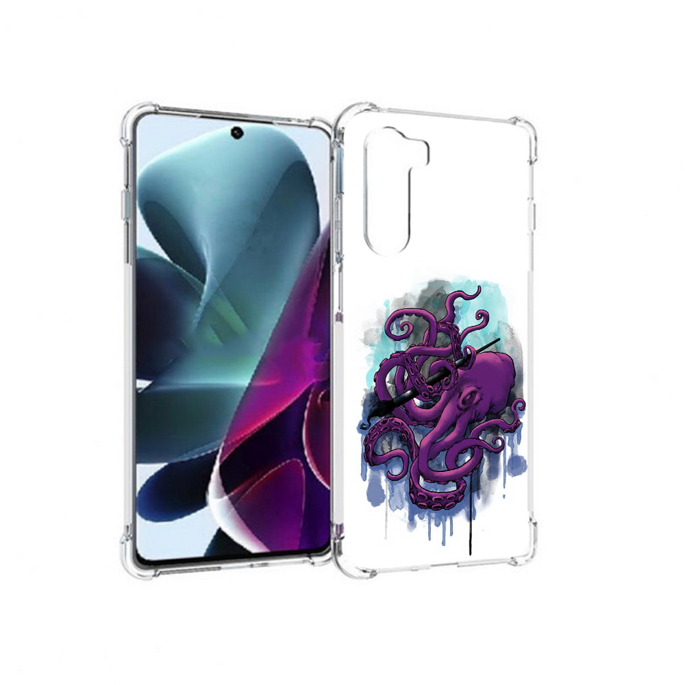 

Чехол MyPads Tocco для Motorola Moto G200 фиолетовый осьминог (PT227076.355.658), Прозрачный, Tocco