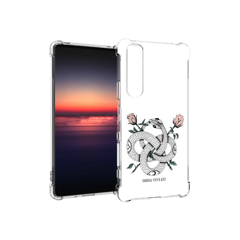 

Чехол MyPads Tocco для Sony Xperia 1 III нарисованная змея абстракция (PT162368.229.502), Прозрачный, Tocco