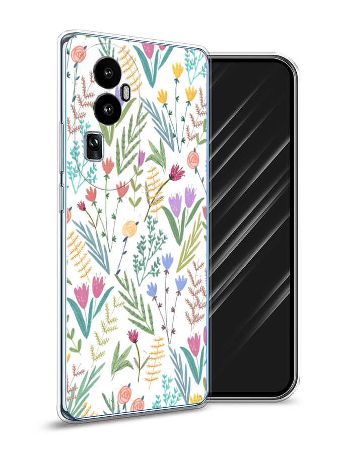 

Чехол Awog на Oppo Reno 10 "Полевые цветы рисунок", Белый;зеленый, 2514550-8