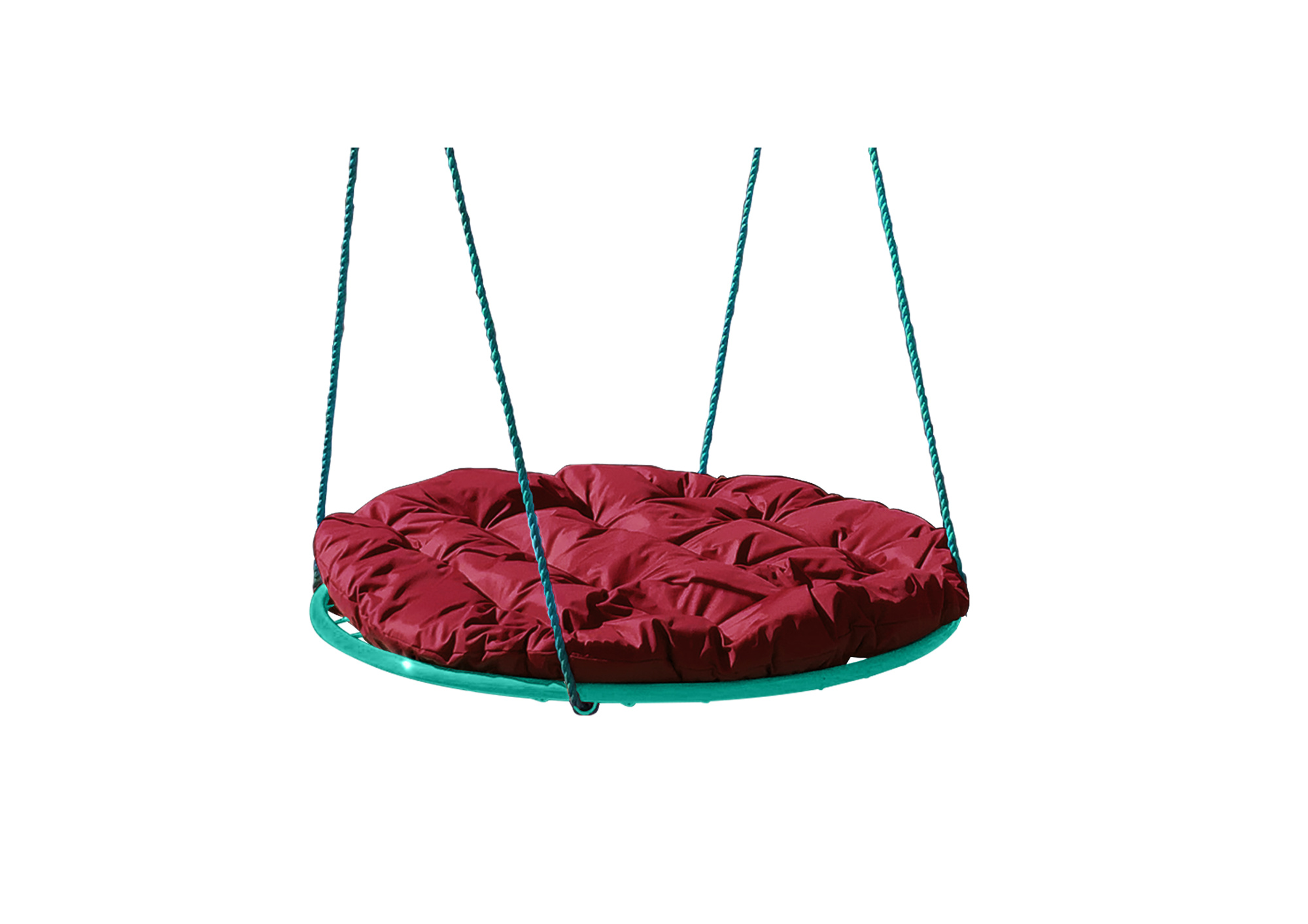 фото Качели m-group "гнездо" с подушкой 0,8 м, без оплётки, бордовая подушка