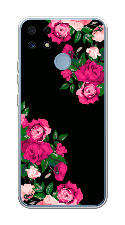 

Чехол на Realme C25/C25s "Розы фуксия", Черный;розовый;зеленый, 256950-1