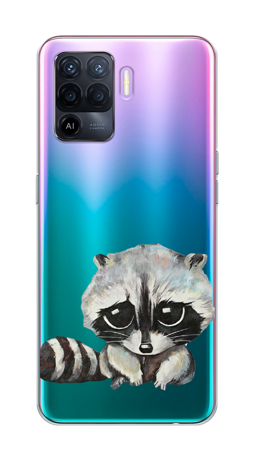 

Чехол на Oppo Reno 5 Lite "Большеглазый енот", Серый;черный;прозрачный, 255150-1