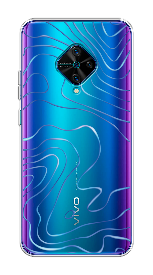 Чехол на Vivo V17/Y9s "Blue lines" 261550-1 прозрачный,  синий