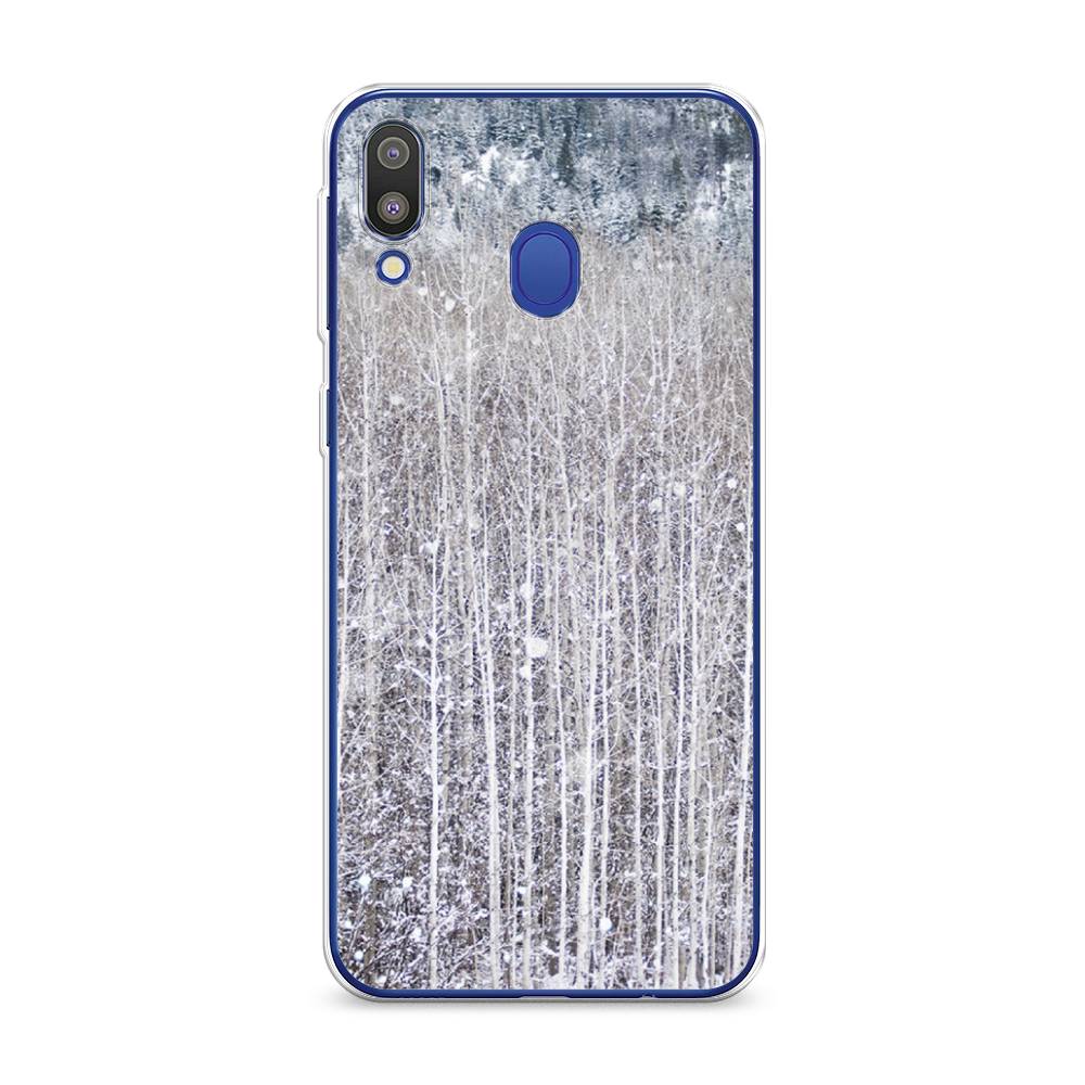 

Чехол на Samsung Galaxy M20 "Снежный лес", Бежевый;серый;белый, 27450-5