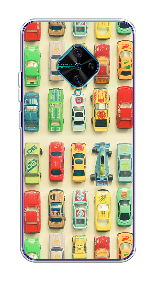 

Чехол на Vivo V17/Y9s "Машинки", Бежевый;красный;желтый, 261550-1