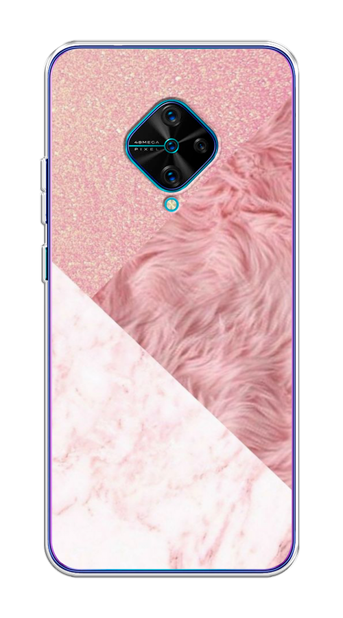 

Чехол на Vivo V17/Y9s "Текстурные треугольники", Розовый;белый, 261550-1
