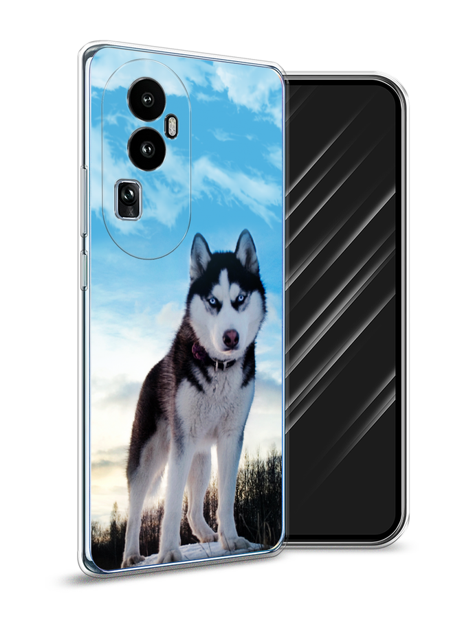 

Чехол Awog на Oppo Reno 10 "Хаски 3", Белый;черный;голубой, 2514550-2