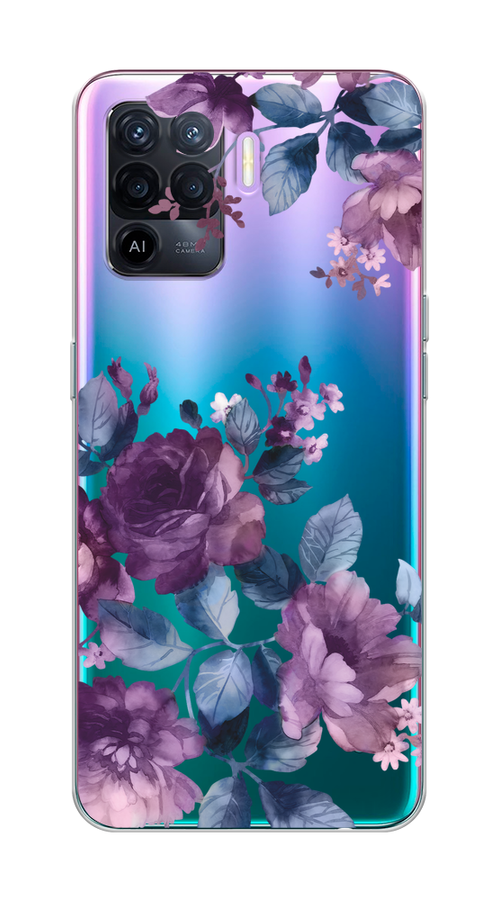 

Чехол на Oppo Reno 5 Lite "Purple Blossoms", Синий;фиолетовый, 255150-1