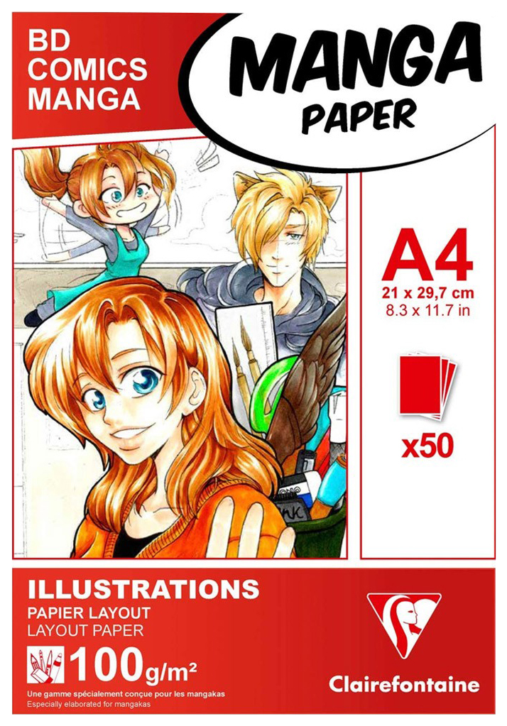 фото Скетчбук clairefontaine cl-94042c manga illustrations а4 50 л 100 г