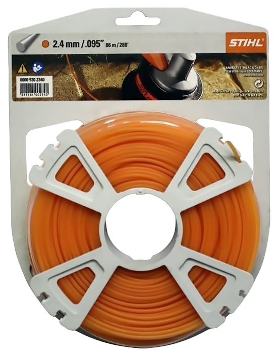 

Леска для триммера прямая круг 2,4 мм Stihl 00009302340-83 83 м, кр. сечения 2,4 мм х 83 м