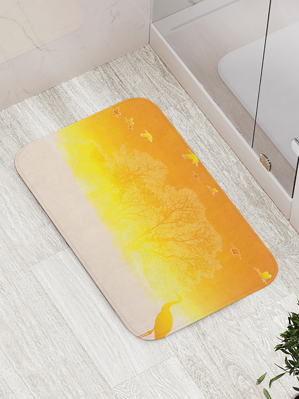 

Коврик противоскользящий JoyArty "Птицы летят на юг" для ванной, сауны, бассейна, 77х52 см, Птицы летят на юг