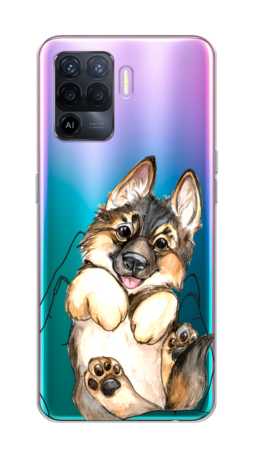 

Чехол на Oppo Reno 5 Lite "Овчарка в ладошках", Серый;бежевый;белый, 255150-1