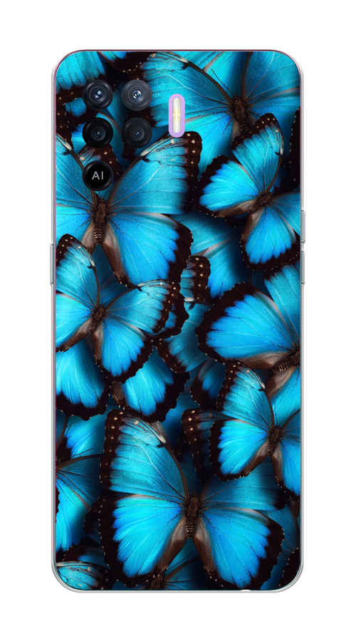 

Чехол на Oppo Reno 5 Lite "Тропическая бабочка 2", Голубой;черный, 255150-1