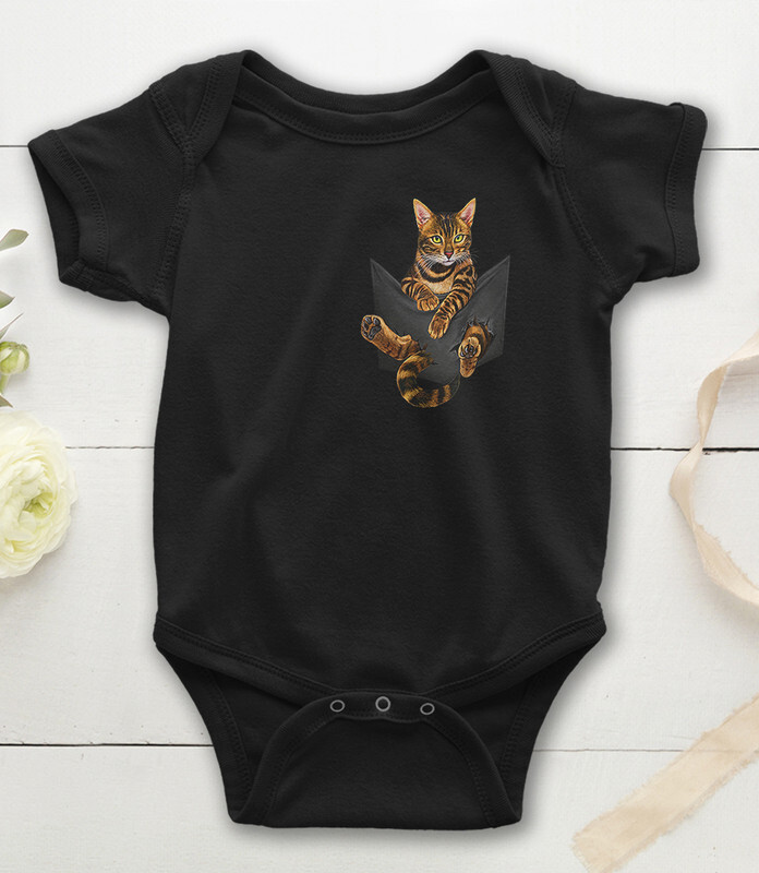 

Боди детское WILD CHILD Котик в кармашке, цв.черный р.80, Котик в кармашке