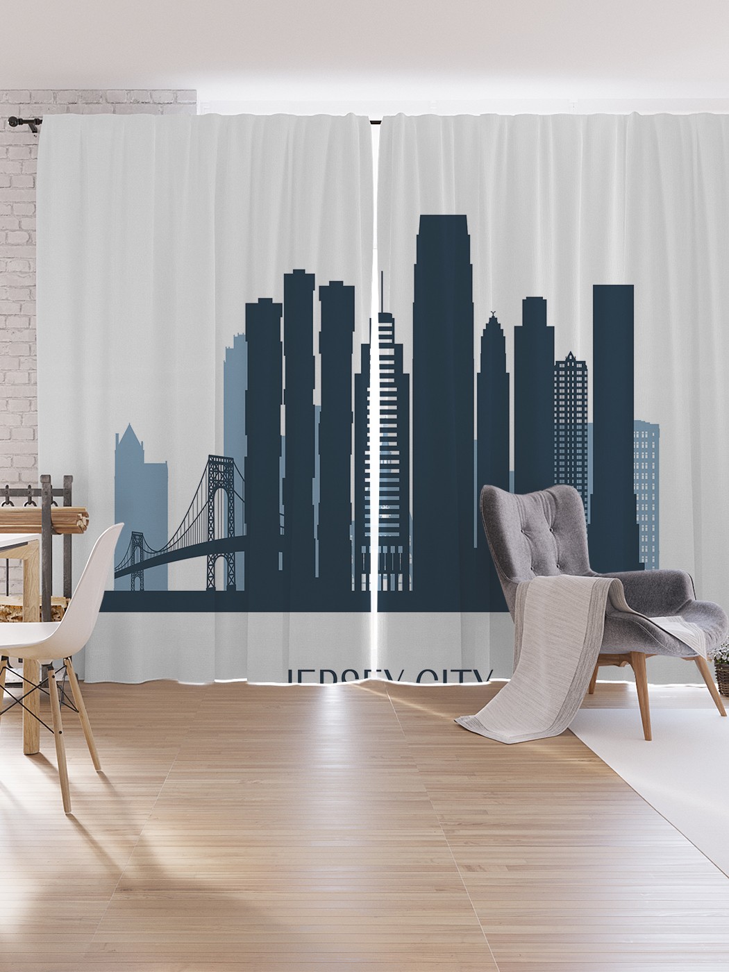 

Шторы под лён JoyArty "Графический Джерси-Сити", серия Oxford DeLux, 340х265 см, Графический Джерси-Сити