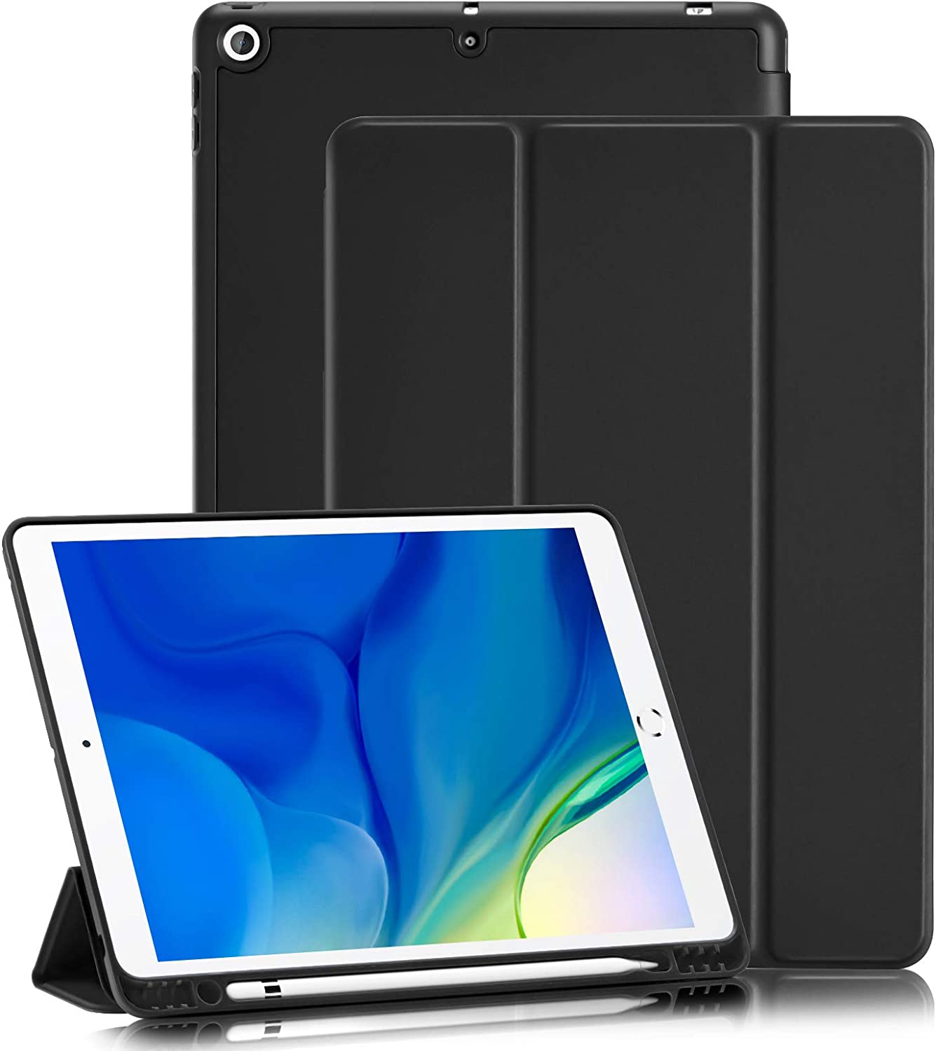 

Чехол-подставка для Apple iPad 10.2" (iPad 7/iPad 8/iPad 9), черный, Smart Cover iPad 10.2 Apple Pencil Holder