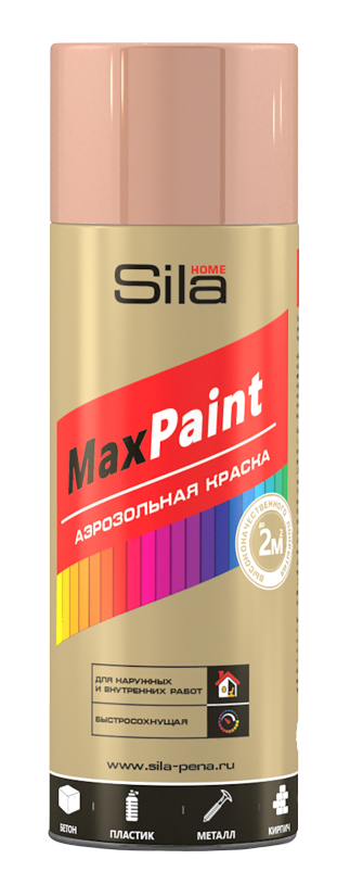 фото Аэрозольная краска sila home max paint, глянцевая, красное-золото металлик, 520 мл
