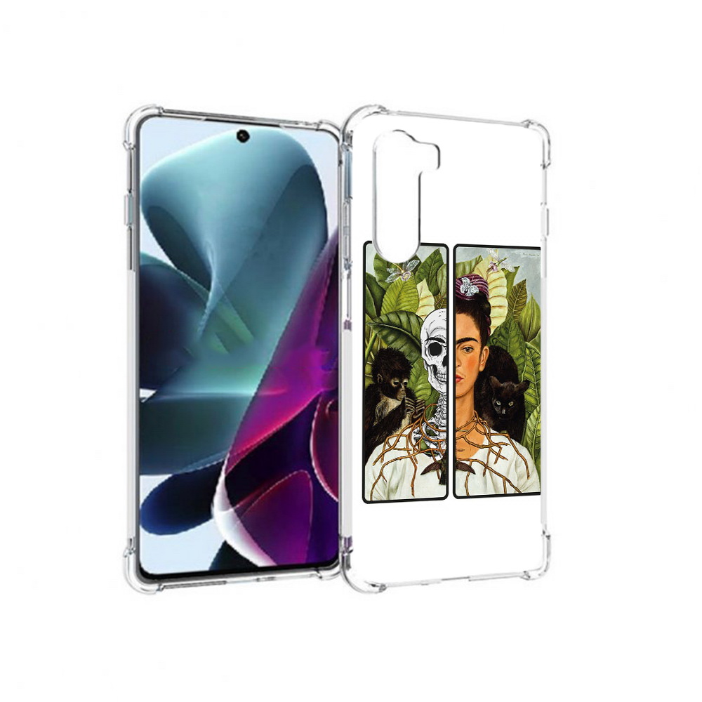 

Чехол MyPads Tocco для Motorola Moto G200 сдвоенная картинка девушка скелет, Прозрачный, Tocco