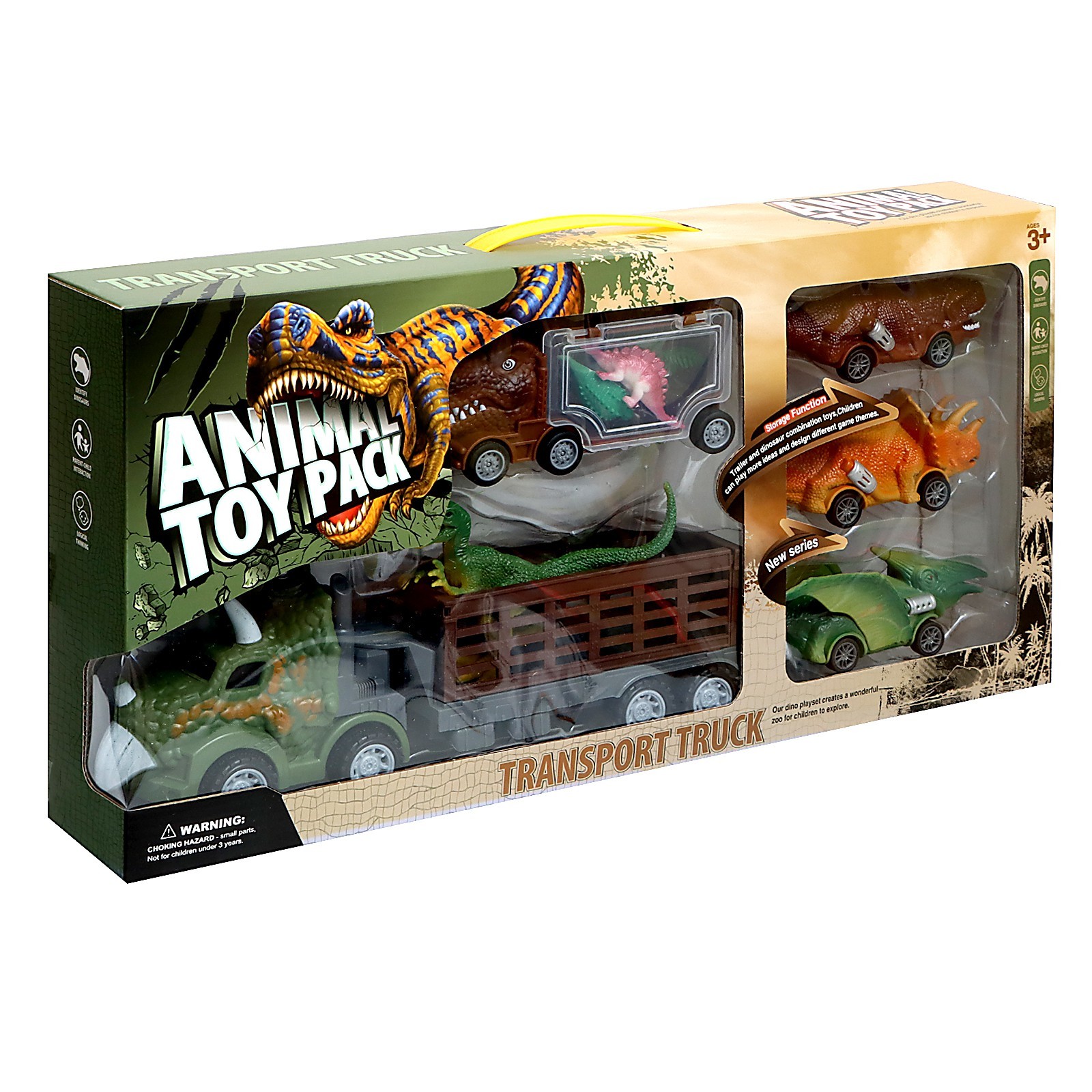 

Игровой набор DINO, в комплекте 2 грузовика и динозавры