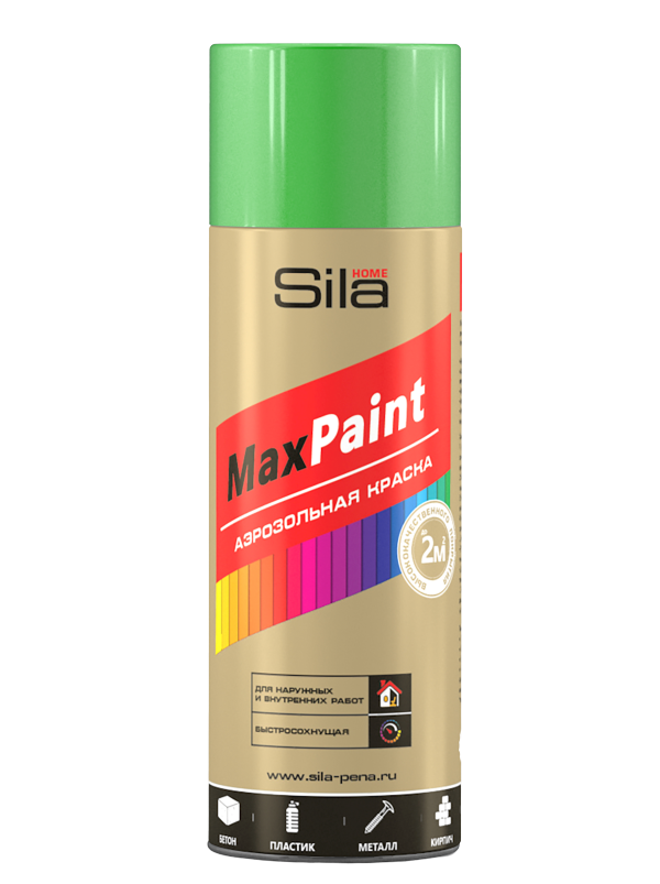 Аэрозольная краска  Sila Max Paint универсальная, RAL6002, лиственно-зелёная,  520 мл chan wai hon sun paint ковёр 120 x 70 см