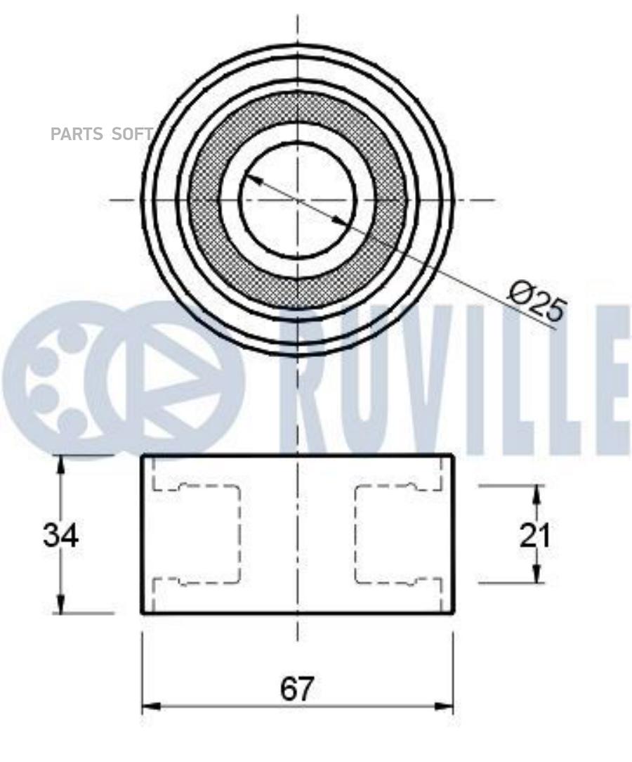 Ролик Ремня Грм Peugeot/Fiat/Citroen 2.5,2.8hdi Ruville арт. 540017