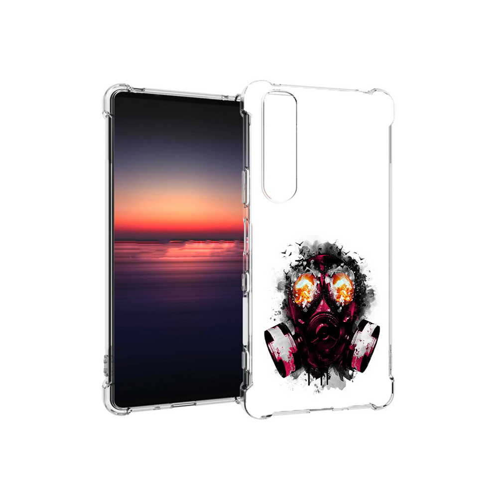 

Чехол MyPads Tocco для Sony Xperia 1 III красный противогаз (PT162368.229.412), Прозрачный, Tocco
