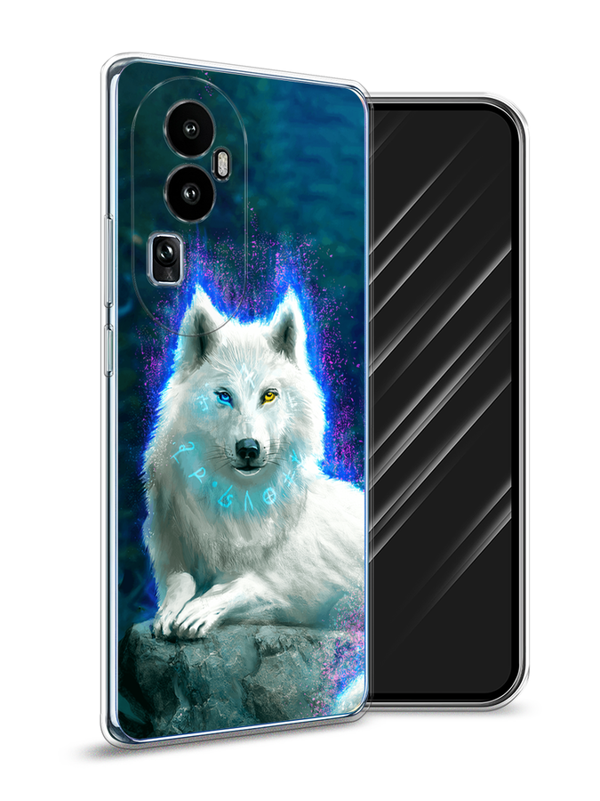 

Чехол Awog на Oppo Reno 10 "Белоснежный волк", Белый;зеленый;фиолетовый, 2514550-2