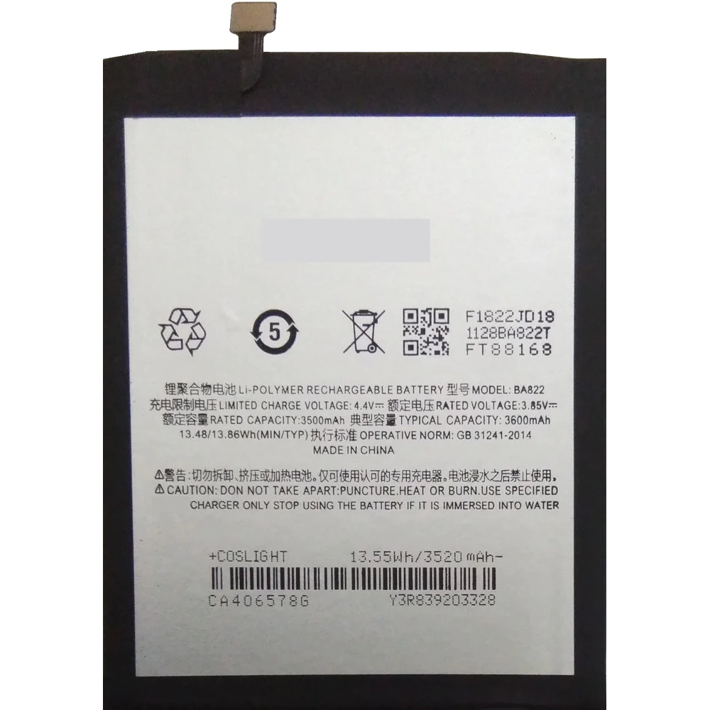

Аккумуляторная батарея BA822 для Meizu Note 8 M822H M822 8, BA822