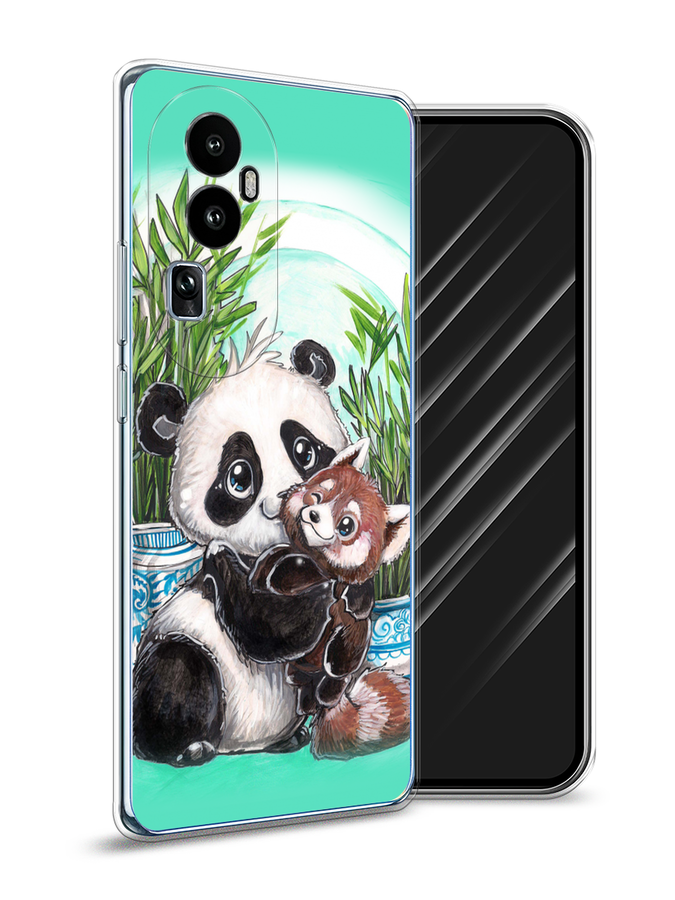 

Чехол Awog на Oppo Reno 10 "Друзья зверята", Бирюзовый;белый;черный, 2514550-2