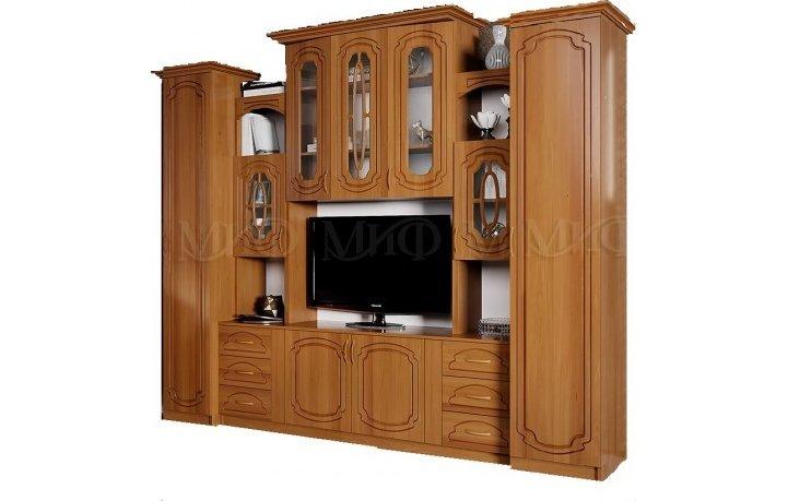 

Стенка для гостиной прямая МИФ Альберт 270х50х230, ольха, Альберт
