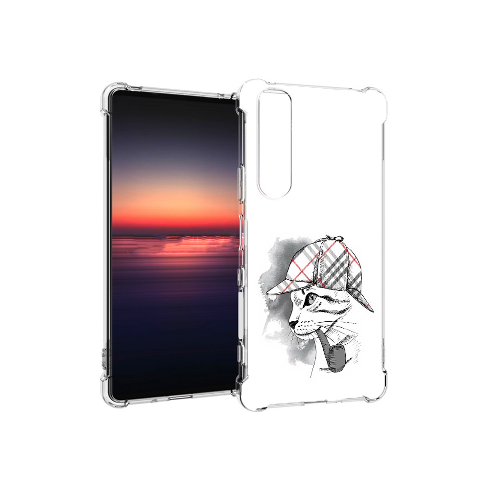 Чехол MyPads Tocco для Sony Xperia 1 III кошка с трубкой (PT162368.229.405)