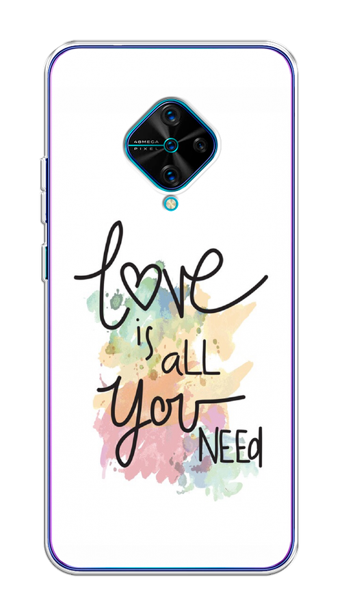 

Чехол на Vivo V17/Y9s "Love is all you need", Белый;черный;зеленый, 261550-1