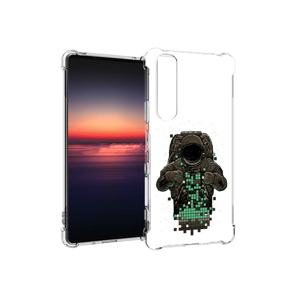 

Чехол MyPads Tocco для Sony Xperia 1 III космонавт с пикселями (PT162368.229.394), Прозрачный, Tocco