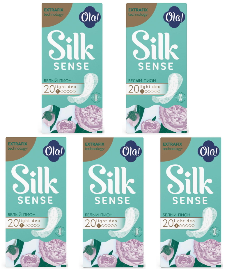 

Комплект Ola! SILK SENSE LIGHT прокладки стринг-мультиформ Белый пион 20 шт/упак.х 5 уп., Комплект Ola! SILK SENSE LIGHT прокладки жен. ежед. стринг-мультиформ Белый пион 20 шт/упак.х 5 уп.