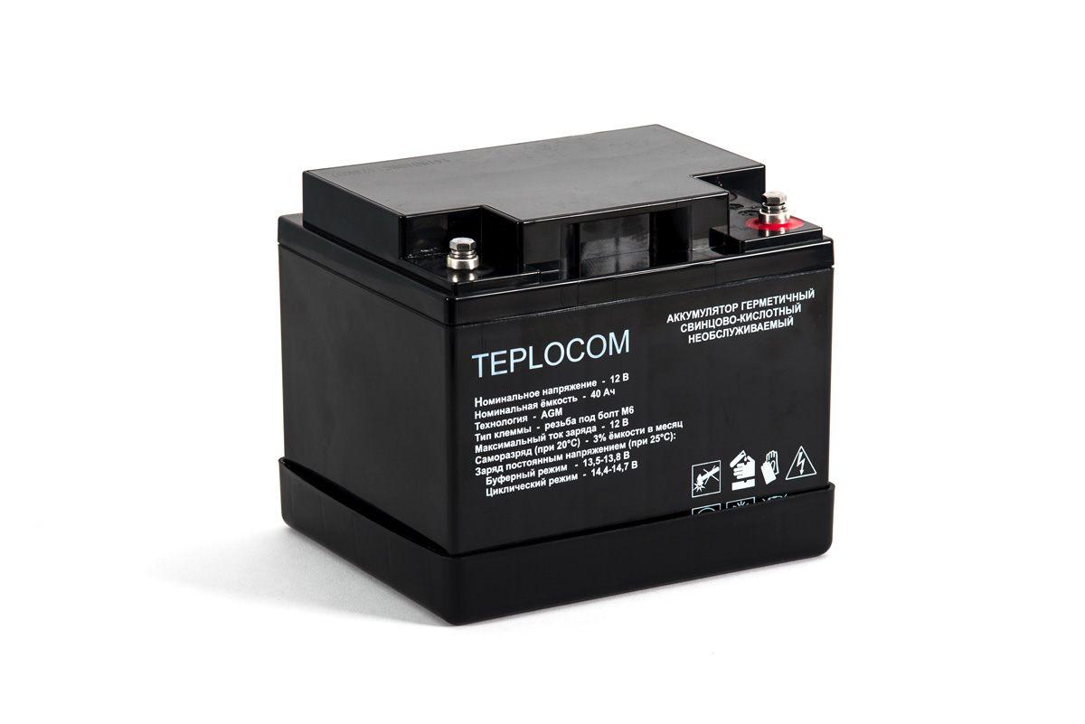 Аккумулятор для ИБП TEPLOCOM TEPLOCOM 40Ач 40 А/ч 12 В (436)