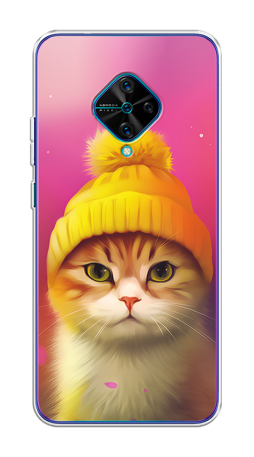 

Чехол на Vivo V17/Y9s "Котик в шапочке", Розовый;желтый;бежевый, 261550-1