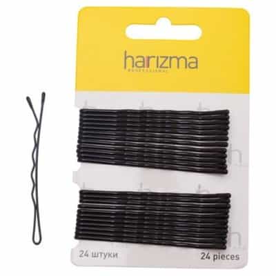 

Невидимки Harizma 70 мм волна 24 шт черные h10538-15, Черный