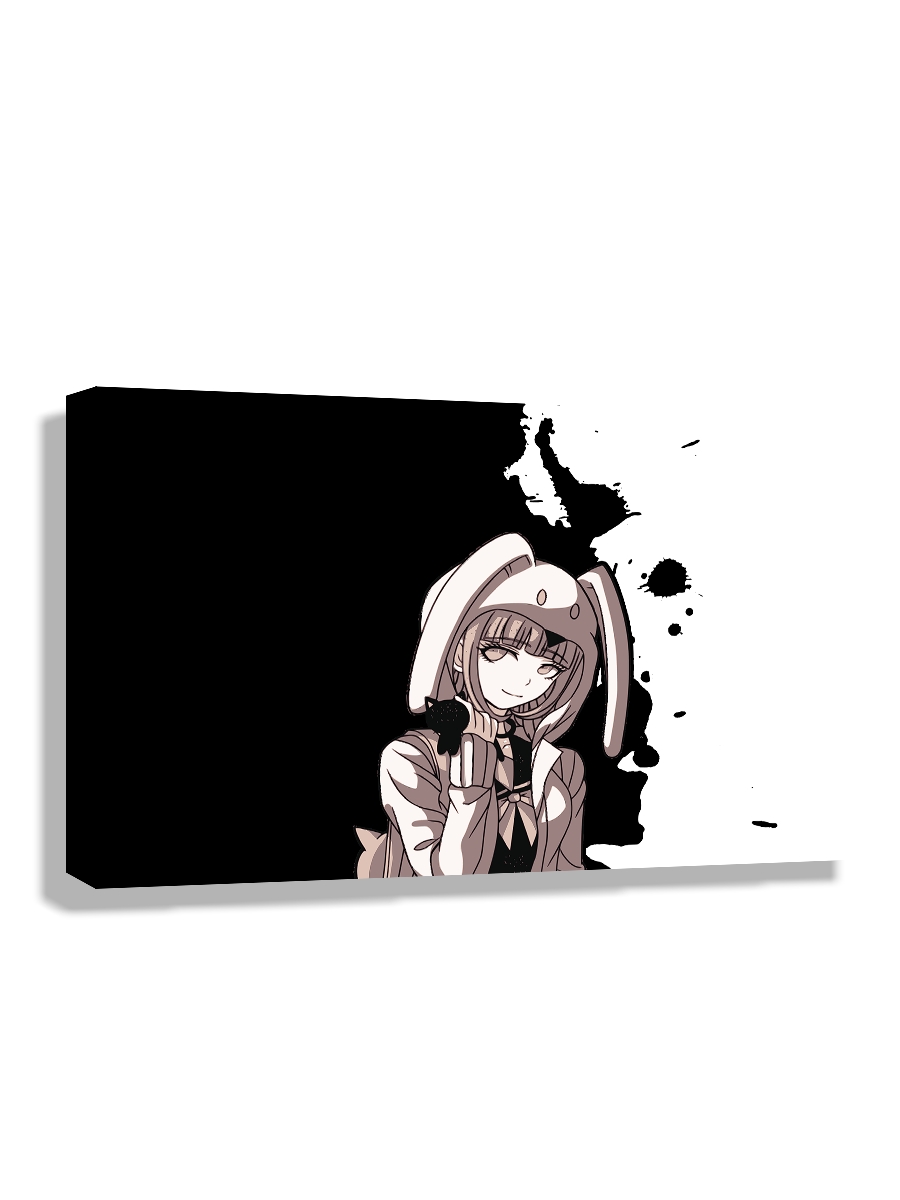 

Картина DRABS 90x60 см на холсте Anime черно белая девушка с ушками