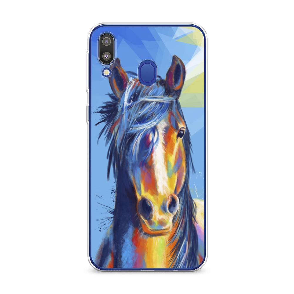 

Чехол на Samsung Galaxy M20 "Лошадь арт 3", Голубой;желтый;синий, 27450-1