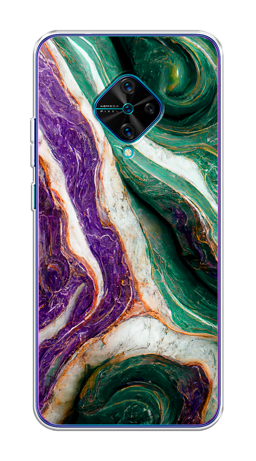 

Чехол на Vivo V17/Y9s "Фиолетово-зеленый мрамор", Зеленый;фиолетовый, 261550-1