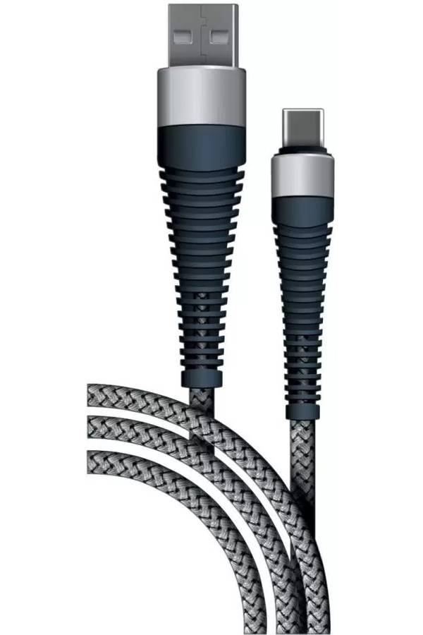 Кабель BoraSCO USB - Type-C, 3 А, 1 м, серый